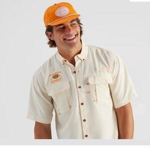 Orange Baseball Cap with Patch